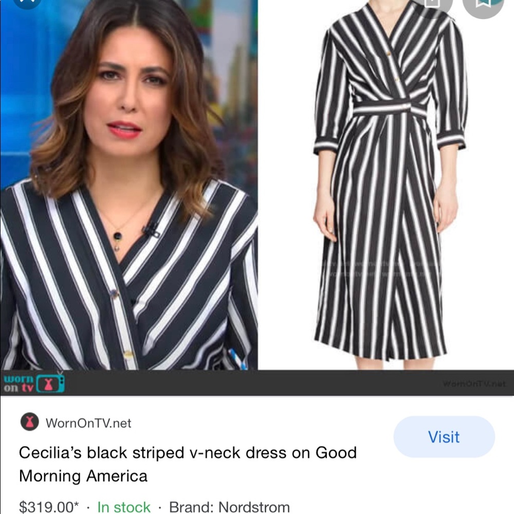 NWT Sandro Carl Striped Midi Wrap Dress